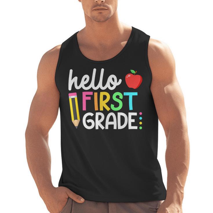 Hello First Grade Team 1st Grade Back To School Teacher Kids Men Tank Top