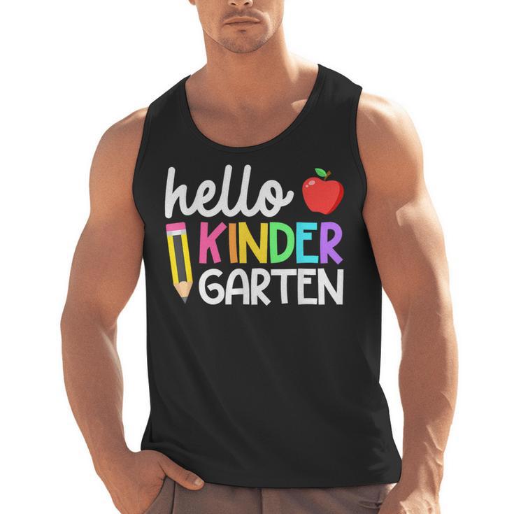 Hello Kindergarten Team Kinder Back To School Teacher Kids Men Tank Top