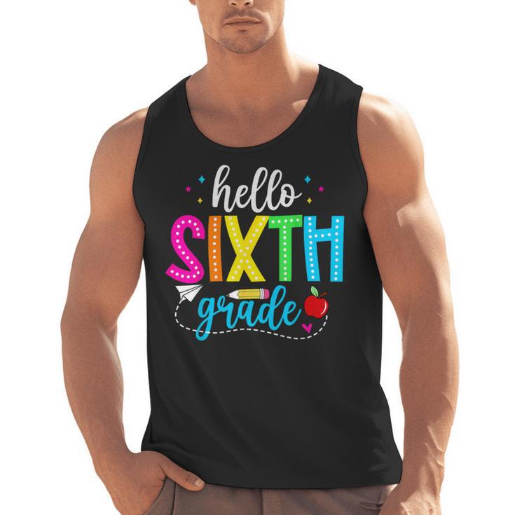 Hello Sixth Grade Cute Back To School 6th Grade Teacher Kids Men Tank Top
