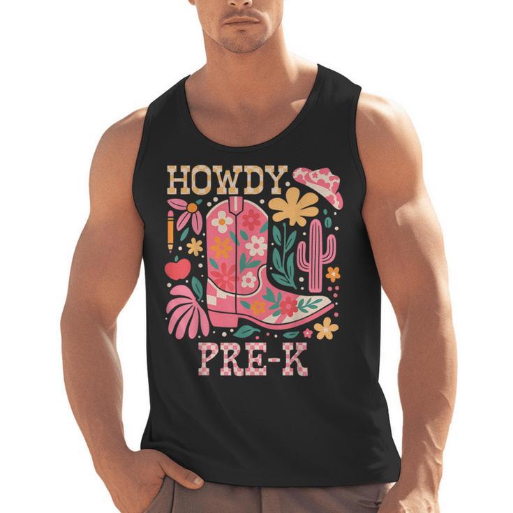 Howdy Pre-K Cowgirls Teacher Back To School Men Tank Top