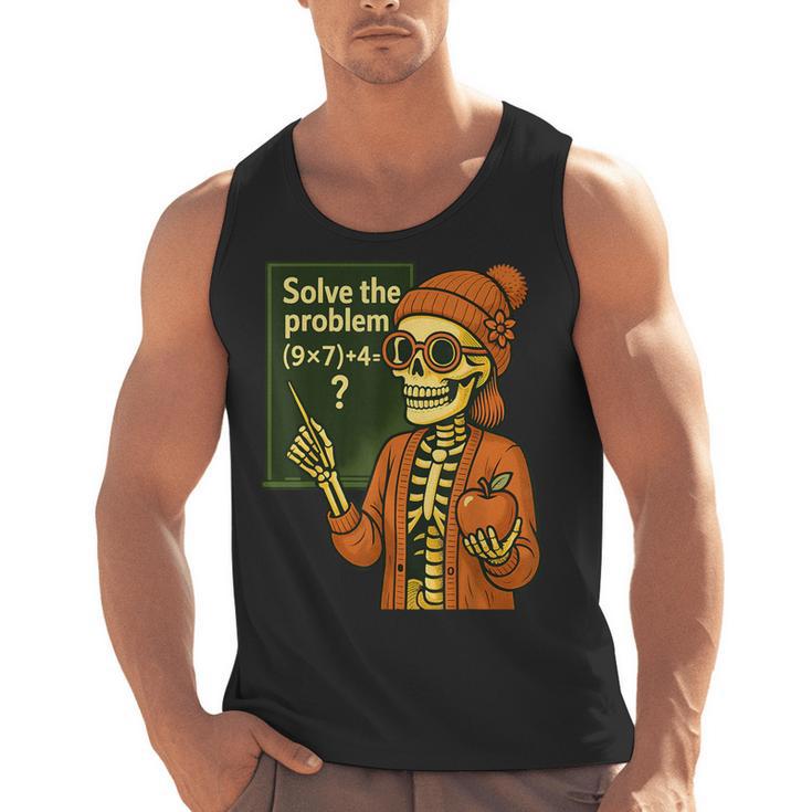 HUGvyn Halloween Skeleton Six Seven 67 Meme PEMDAS Teacher Men Tank Top