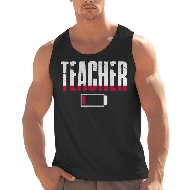 Humor Teacher Empty Battery Power Men Women Men Tank Top