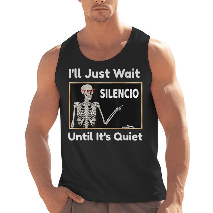 I'Ll Just Wait Until It's Quiet Spanish Teacher Halloween Men Women Kids Men Tank Top