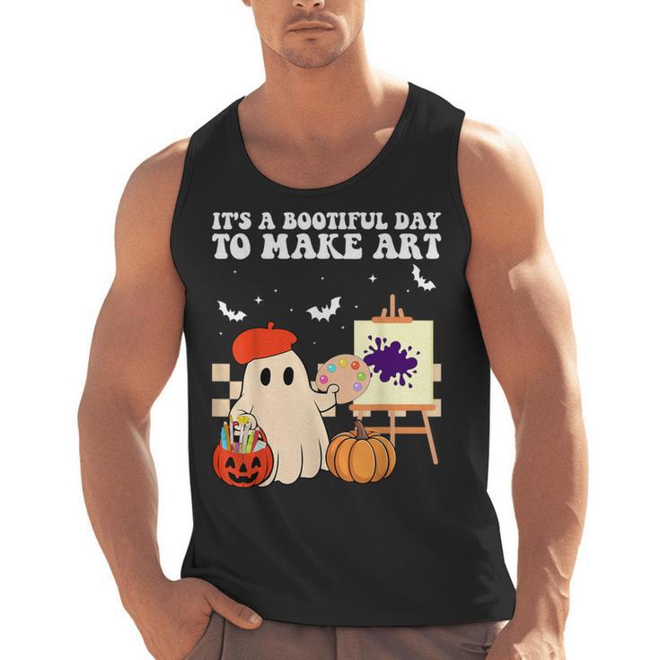 It's A Bootiful Day To Make Art Groovy Art Teacher Halloween Men Tank Top