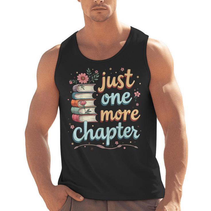 Just One More Chapter Book Reading Floral Teacher Book Lover Men Tank Top