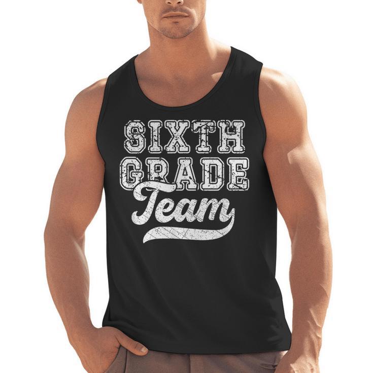 Kids Teacher Sixth Grade Retro Back To School Team 6th Grade Men Tank Top