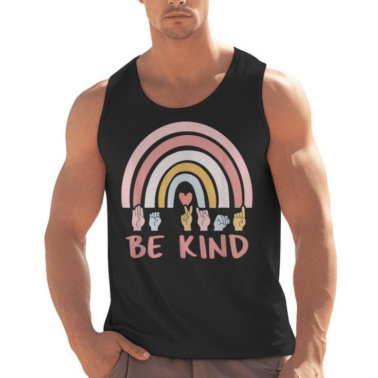 Be Kind ASL Sign Language Deaf SPED Teacher Kids Men Women Men Tank Top