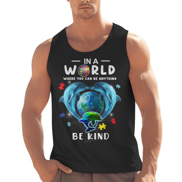 Be Kind Dolphin Autism Awareness Back To School Teacher Men Women Kids Men Tank Top