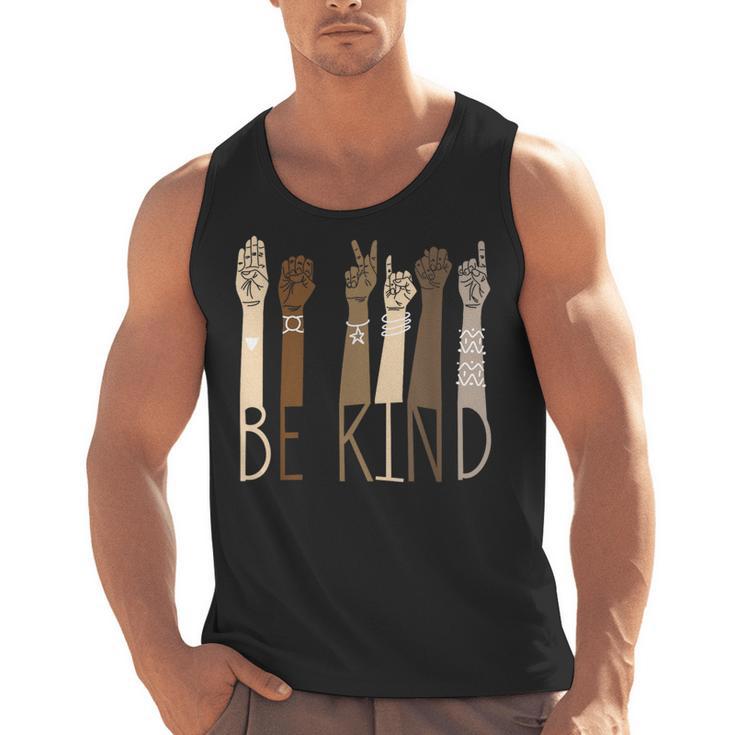 Be Kind Sign Language Hand Talking Teachers Interpreter ASL Men Women Men Tank Top
