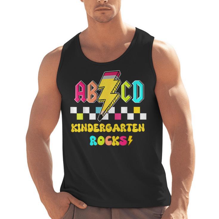 Kindergarten ABCD Rocks Teacher Student Back To School Men Tank Top