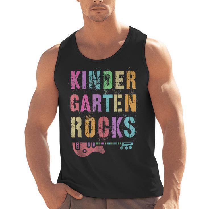 KINDERGARTEN ROCKS Teacher Crew Rock Star Kinder Team Men Tank Top