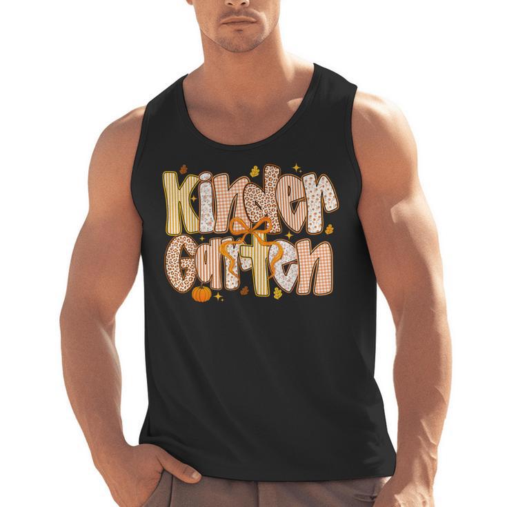Kindergarten Teacher Fall Pumpkin Autumn Cute Men Tank Top