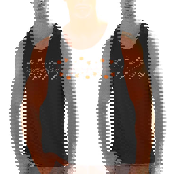 Kindergarten Teacher Pumpkin Autumn Leaves Kinder Team Fall Men Tank Top