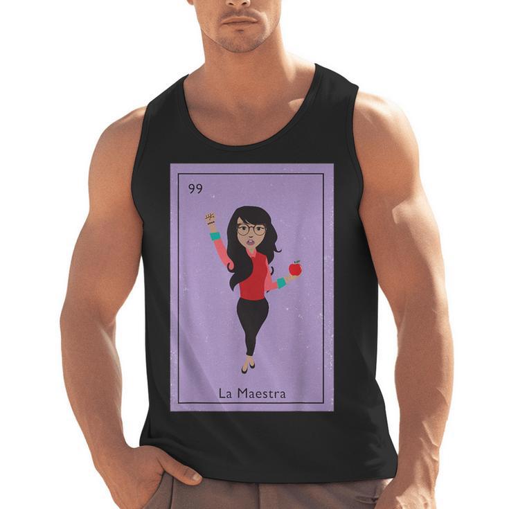 La Maestra Mexican Bingo Card Teacher Lottery Card Men Tank Top
