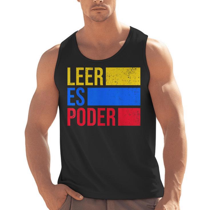Leer Es Poder Colombian Spanish Teacher Maestra Colombia Men Tank Top