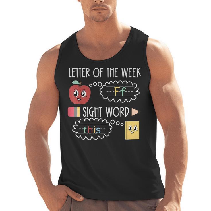 Letter Of The Week Ff Sight Word Teacher Squad Men Tank Top