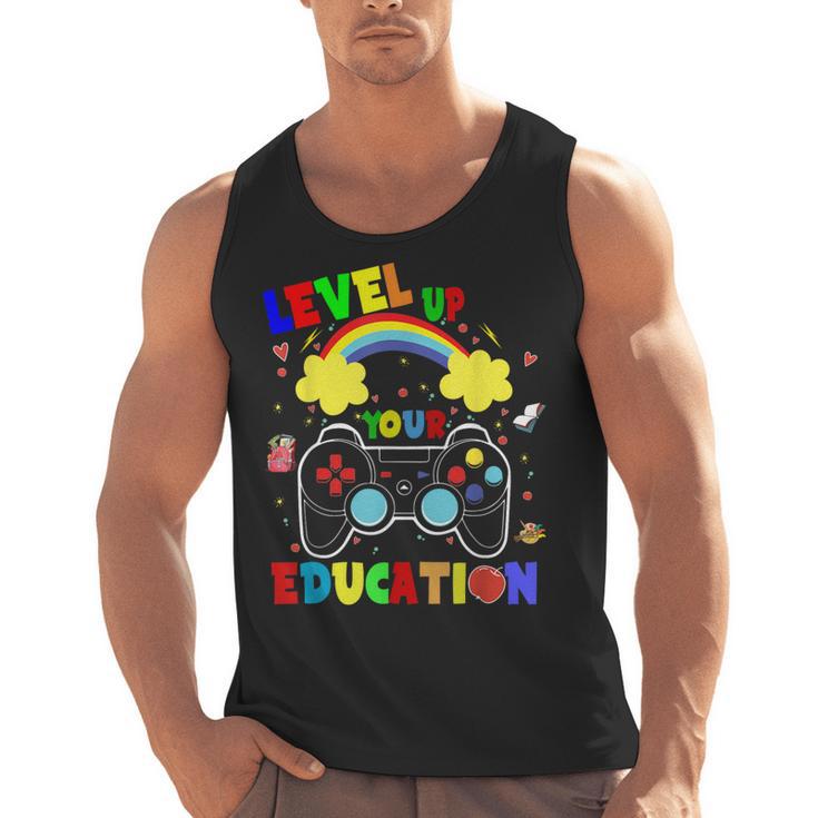Level Up Your Education Gaming Inspired Teacher Gamers For Men Women Kids Men Tank Top