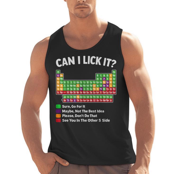 Can I Lick It Periodic Table Shirt Science Chemistry Teacher Men Tank Top