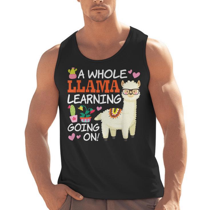 Llama Learning T Shirt Teachers Students Alpaca Lovers Men Tank Top