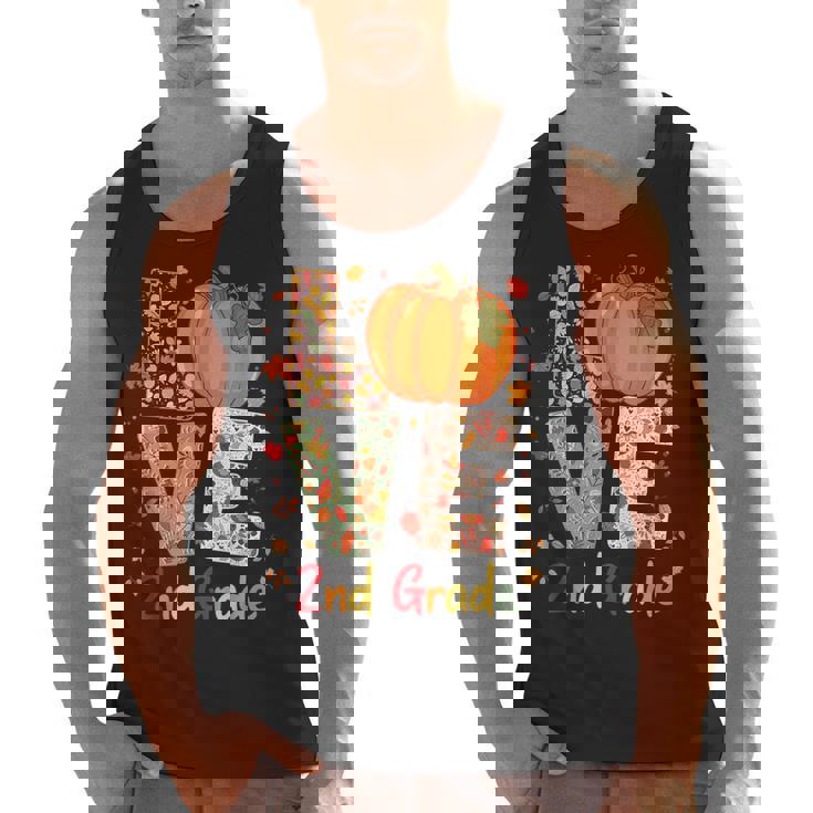 Love 2nd Grade Happy Fall Thanksgiving For 2nd Teacher For Men Women Girls Kids Men Tank Top