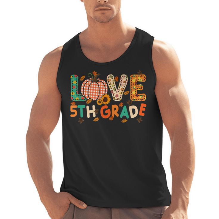 Love 5th Grade Thanksgiving Colorful Fall Leaves Teacher Men Tank Top