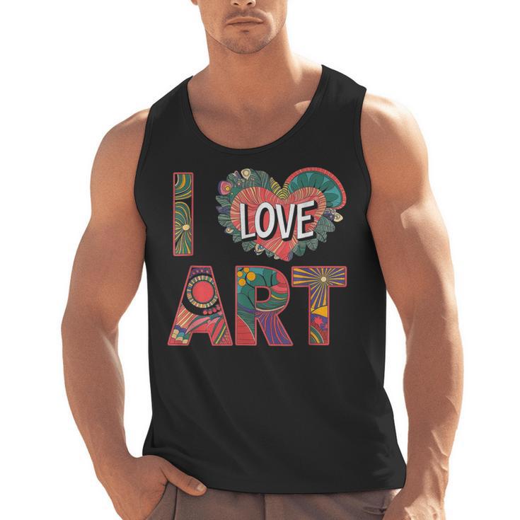 I Love Art Artist Painter Colorful Painting Art Teacher Men Tank Top