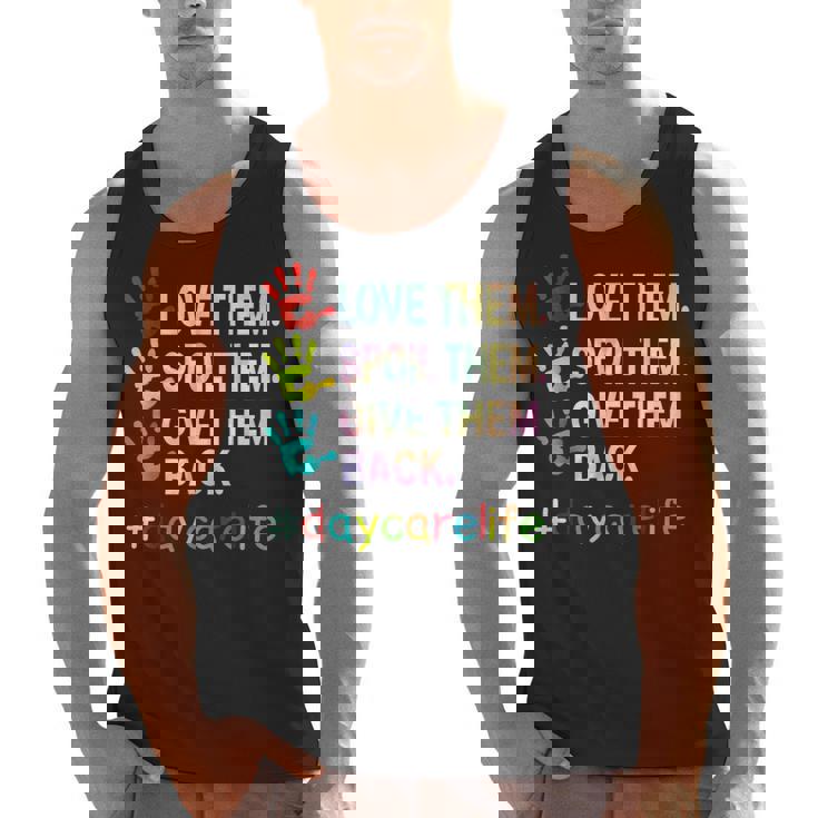 Love Daycare Provider Childcare Teacher Tie Dye Men Tank Top