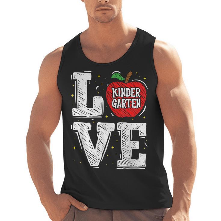 LOVE Kindergarten Teacher Student School Apple Men Tank Top