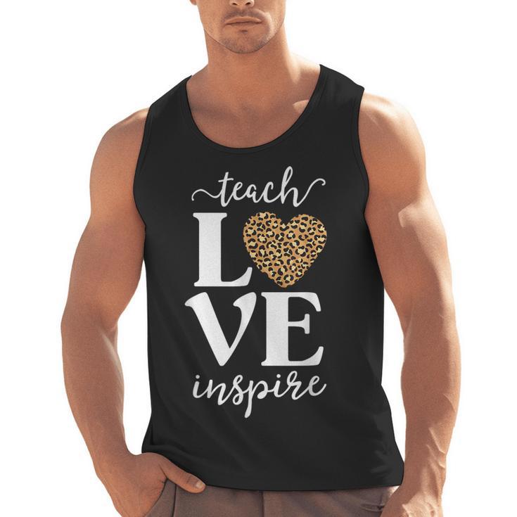Love Leopard Print Teacher Cheetah School Inspire Teach Men Tank Top