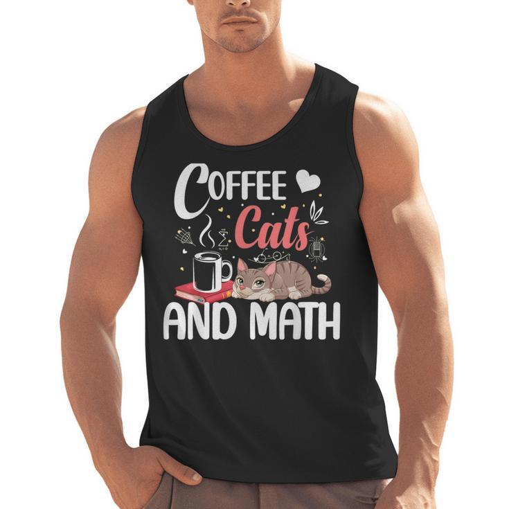 I Love Math Cats And Coffee Heart Mathematics Teacher Men Tank Top