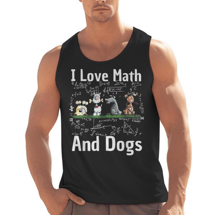 I Love Maths And Dogs Puppy Dog Lover Teacher Student Men Tank Top