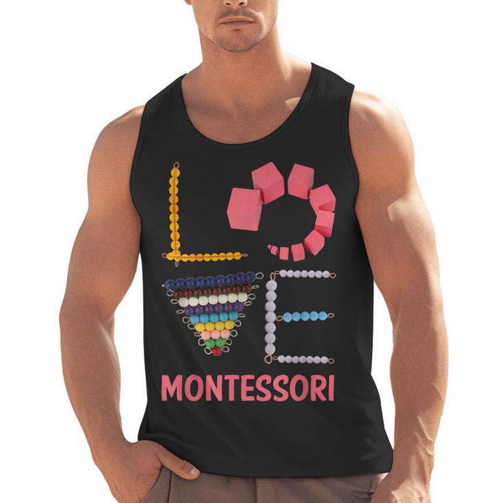 Love Montessori Education Math Teacher Men Tank Top