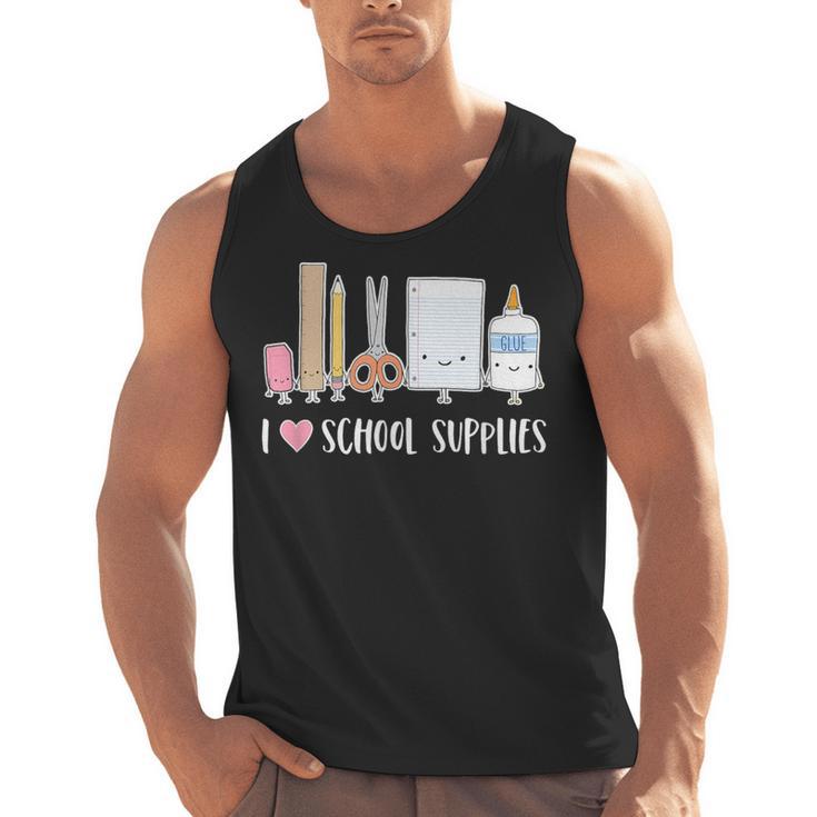 I Love School Supplies Teacher Shirt Men Tank Top
