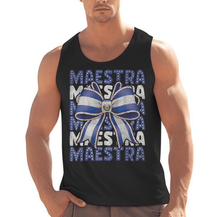 Maestra El Salvador Coquette Bow Hispanic Spanish Teacher Men Tank Top
