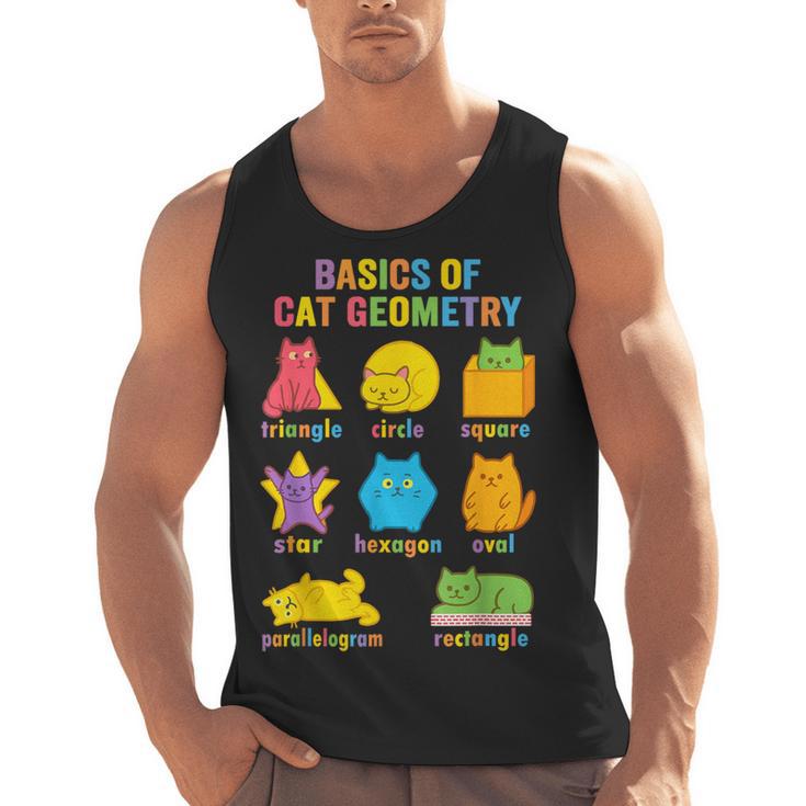 Math Cat Geometry Back To School Mathematics Teacher Men Tank Top