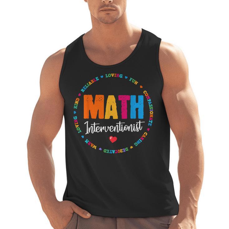 Math Interventionist Teacher Coach Squad Mathematics STEM Men Tank Top