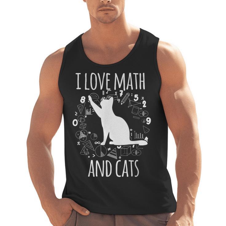 Math Nerd Math Teacher Cat Lover I Love Math And Cats Men Tank Top