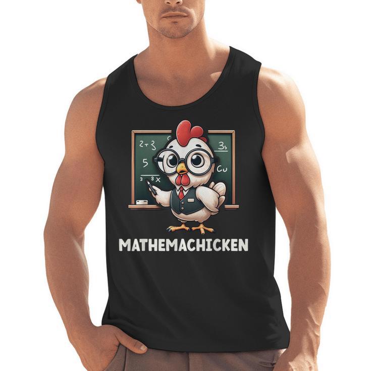 Math Teacher Chicken Mathemachicken Pun Men Tank Top