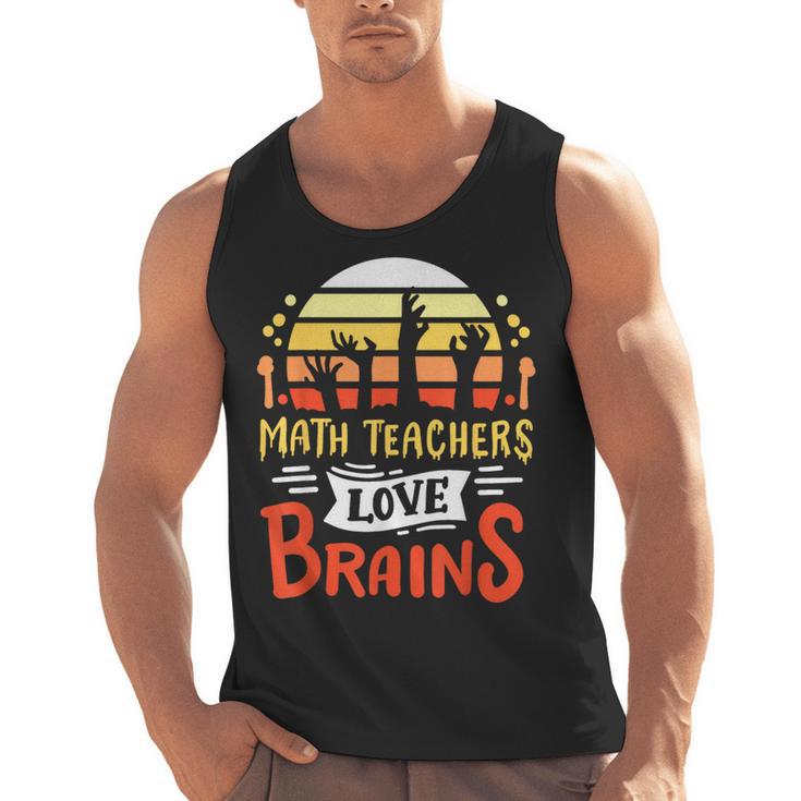Math Teachers Love Brains Halloween Costume Zombie For Men Women Men Tank Top