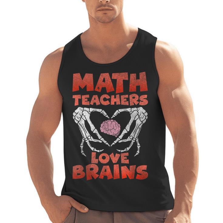Math Teachers Love Brains Scary Halloween Men Women Men Tank Top