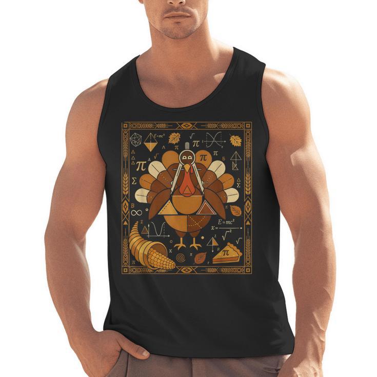 Math Turkey Teacher Thanksgiving Geometric Pi Equation Men Tank Top