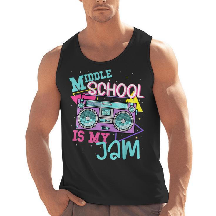Middle School Is My Jam Cute Teacher Shirt 80's 90's Styl Men Tank Top