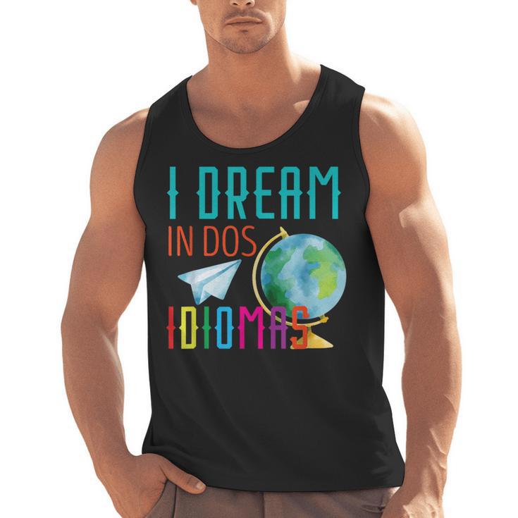 Multilingual Teacher In Dos Idiomas Linguist Language Men Tank Top