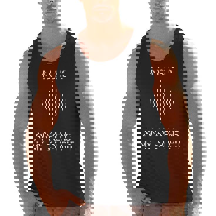 Music Awakens My Spirit Inspiring Musician Teacher Quote Men Tank Top