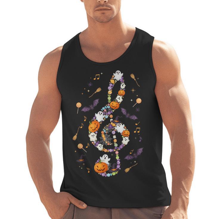 Music Note Symbol Halloween For Music Teacher Musicians Men Tank Top