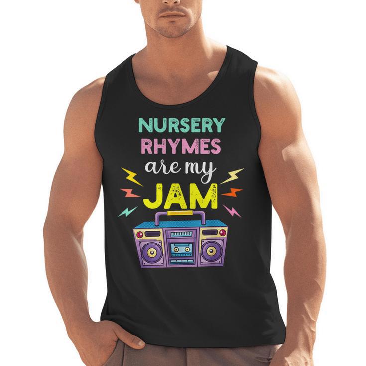 Nursery Rhymes Are My Jam 80s Retro Teachers & Students Kids Men Tank Top