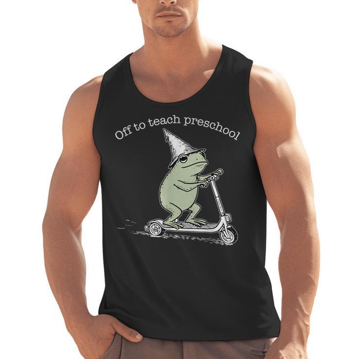 Off To Teach Preschool Pre-K Teacher Back To School Frog Men Tank Top