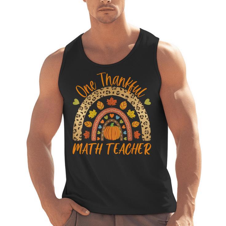 One Thankful Math Teacher Thanksgiving Autumn Fall Rainbow Men Tank Top
