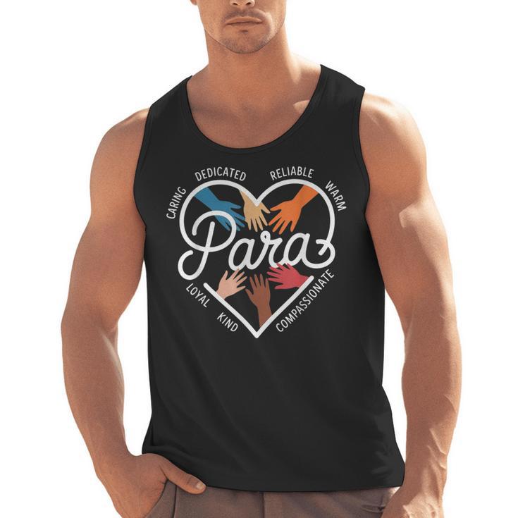 Para Heart Paraprofessional Teacher Paraeducator Men Tank Top