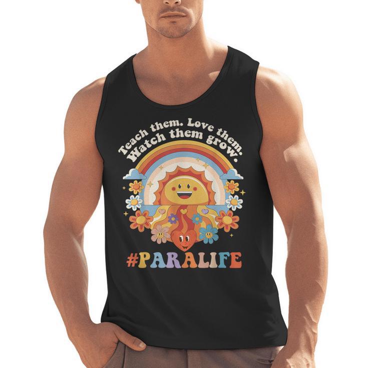 Paraprofessional Para Life Sun Flower Teacher Back To School Men Tank Top